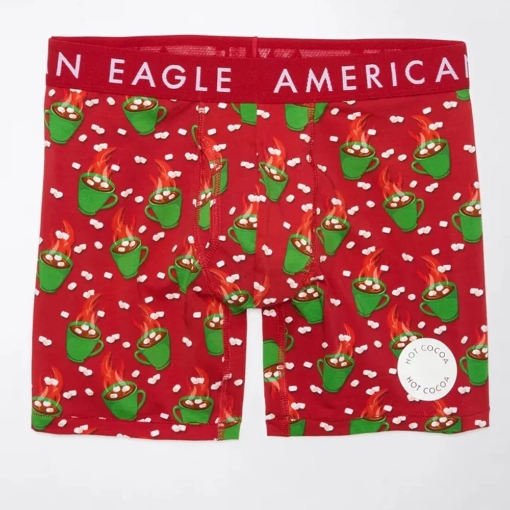 NIB American Eagle Outfitters Hot Cocoa Scratch N Sniff 6 In Boxer Briefs Red XS